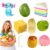 9 Pack Squishy Squeeze Toys Cheese Crunchy Peanut Apple Axolotl Crunchy Butter Peach Cake Mango Soap Slow Rising Squishy Set Stress Ball Glitter Color Changing for Adults Desk Office