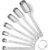 9 Pcs Stainless Steel Square Head Measuring Spoons Set with Leveler, Dual Scale Metric ML and US Standard Tsp Tbsp, Mirror Finish, Stackable Design for Baking and Cooking