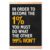Aakmin In Order To Become The 1% Poster Hanger Frame, Motivational Wall Art