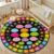 ABC Alphabet Number Round Rug for Classroom, 5ft, Colorful Cloud Circle Rug