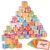 ABC Wooden Building Blocks for Toddlers, Montessori Alphabet & Number Learning Toy for Kid, 36 PCS Preschool Stacking Blocks with Matching Cards for Spelling, Counting, Sorting, Fine Motor Skills