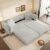 ABH Convertible Sofa, Sleeper Sofa, Velvet Sofa Bed 97. Inch 4-Seater, Light Grey, Pull-Out Sleeper with Movable Ottoman, Tufted Deep Seat Couch for Apartment