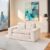ABH Loveseat Sofa Bed, Convertible Sofa Bed, Soft Corded Velvet Sleeper Sofa, Beige 2-in-1 Couch with Boneless Design, High-Resilience Foam, No Assembly, Included Pillows, Small Spaces