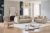 ABH Sofa Set, Living Room Set, Taupe Upholstered Sofa Loveseat Chair Set, 3-Piece with Hidden Bed Mechanisms, Storage, Foam Cushions, Gold-Finished Stainless Steel Legs