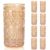 abrwyy 12oz Drinking Glasses Set of 8, Amber Glassware, Highball Glasses