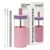 Accguan Glass Tumbler with Lid and Straw, 20 oz Clear Jars, Purple, Silicone Sleeve, Dishwasher Safe, BPA-Free，