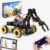 ACEBOTT 5DOF Robot Arm Car Kit, ESP32 Programmable Coding Robot with 4WD App & Remote Control, Arduino Python Blockly Compatible STEM Robotics Building Kit for Kids 12+ Teens and Adults