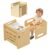 Acenova Montessori Weaning Table and Chair Set, Wooden Weaning Toddler Kids Table with Hook for Toddlers, Montessori Furniture for Reading, Snacks, Play, Learning & Activity Time Kids Toddler Desk