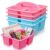 AceOrbit 4 Pack Pastel Classroom Caddy with Handle 9x9x5 Inch Pink Blue Plastic Classroom Desk Caddy Organizer with 3 Compartments for Pencil Crayon Marker Storage, Home Teacher Office School Supply