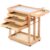AceOrbit Art Supplies Storage Cart on Wheels 5 Tier Solid Beech Wood Cart with 3 Drawers Craft Organizer on 4 Wheels Brush Holder Detachable Tray for Studio, Classroom, Home, Office