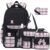 ACESAK Girls Backpack – 4PCS Backpack for Girls with Tote Bag Cute School Backpacks for Kindergarten Elementary Preschool Middle Kids School Bags with Lunch Box Pencil Case Set(Black)