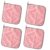 ACNTENY 4 Pack Microfiber Dish Cloth with Hanging Loop, Pink