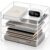 ACRYLATO 4-Tier Paper Tray Organizer Extra Large – Stackable Acrylic Desk Organizer – Clear Paper Sorter & Letter Tray – Durable Space Saving Storage for Documents and Folders