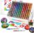 AcrylicAura 120-Color Acrylic Paint Markers – Non-Toxic, Quick-Dry Soft Acrylic Brush Markers Set for Rock Painting, Ceramic, Canvas, Wood, Glass, Fabric – Acrylic Paint Pens for Artists and Beginners
