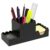 Acrylic Desk Organizer Set of 3, Magnetic Modular Pen Holder with Sticky Note & Paperclip Tray,Black Aesthetic Desk Accessories for Home Office, Desk Decor for Women Men, Small Space Office Supplies
