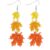 Acrylic Fall Maple Leaf Earrings for Women, Glitter Orange Yellow Leaf Dangle Earrings, Autumn Statement Jewelry, Thanksgiving Outfit Accessories