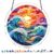 Acrylic Puzzle Light-catching Ornament with Colorful Glass Painting Style, Round Plaque