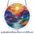 Acrylic Puzzle Light-catching Ornament with Colorful Glass Painting Style, Round Plaque