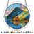 Acrylic Puzzle Light-catching Ornament with Colorful Glass Painting Style, Round Plaque