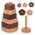 Adena Montessori Ring Log Wood Stacking Toys, Montessori Geometric Stacking Wooden Educational Toy for Babies, 12+ Months Baby Shape Sorter and Stacking Toys, Stacking Tower Toy for Babies (Flower)