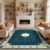 Adiugt 4’x6′ Teal Deep Galaxy Science Design Washable Area Rug