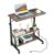 Adjustable Height Mobile Laptop Desk with Power Outlet & Storage Shelves Rolling Standing Computer Cart Portable Side Table with Charging Station & Lockable Wheels for Home Office Sofa Bed