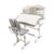 Adjustable Kids Desk & Chair Set Ergonomic Tilting Table with Storage Gray