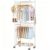 Aduanbang Heavy Duty Rolling Clothes Rack, 3 Tier Wire Shelving, Metal Garment Rack with Double Rods and Side Hooks, Freestanding Portable Closet for Hanging Clothes