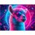 Adult Jigsaw Puzzle, 1000 Pieces, Neon Llama with Sunglasses