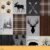Adventure Themed Fabric by The Yard Antlers Deer Wild Animal Bear Fabric for Kids Sewing Lovers Paw Print Retro Grid Rustic Farmhouse Fabric DIY Soft Flannel Polyester No Stretch 2 Yards,72″ L x 59″ W
