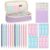 Aesthetic School Supplies with Cute Pencil Case, 12x Pastel Mechanical Pencils 0.5 & 0.7mm with 720x HB Leads, 4x Erasers and 1x Sticky Note, Suitable for Writing, Drafting Drawing Sketching(purple)