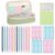 Aesthetic School Supplies with Cute Pencil Case, 12x Pastel Mechanical Pencils 0.5 & 0.7mm with 720x HB Leads, 4x Erasers and 1x Sticky Note, Suitable for Writing, Drafting Drawing Sketching(green)