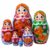 AEVVV Nesting Dolls Set of 6 pcs – Classic Russian Dolls in Sarafan Dress with Bouquet of Bellflowers and Lilies – Matryoshka Dolls with Flower Decorations – Matryoshka Nesting Dolls