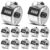 Afcabakila 12 Pcs Hand Tally Counter, 4-Digit Handheld Counter Clicker with Finger Ring, Manual Mechanical Metal Clickers for Golf & Knitting Row (Silver, 1.8 x 1.18 Inches)