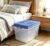 AFGVCEK Large Clear Plastic Storage Bin with HI-RISE Latching Lid, Heavy Duty Stackable Storage Container, Secure Blue Latch Organizer for Clothes, Toys, Tools, Garage and Bedroom Storage