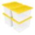AFOLKMZ 27 Gallon Heavy-Duty Clear Plastic Storage Tote With Yellow Snap-Fit Lid, Secure-Grip Handles And Recessed Grooved With Keyholes, Stackable Container(Clear-4Pack)