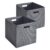 AFOLKMZ Deep Foldable Textured Fabric Cube Storage Bins With Built-In Carry Handles, Soft Blue Organizer Baskets, 2 Pack(Fabric-Grey)