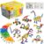Afomida 156 PCS Creative Building Blocks Building Toy Set – Featuring Storage, Includes Dinosaur, Robot, Car, Spider, Dog, Animal Figure Building Toy Playset for Kids, Birthday Gift Ages 3+ (2)