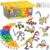 Afomida 215 PCS Creative Building Blocks Playset Toy – Featuring Storage, Includes Dinosaur, Robot, Car, Spider, Dog Figure, Learning Toy for Kids, Birthdays Gift for Kids, Boys and Girls Ages 4-7, 8+