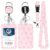 AFRITEE Lanyard Card Holder Reel – Pink Bow Cute ID Badge Holder with Retractable Clip Breakaway Neck Lanyard for Girls Women Teacher School Office Nurse Work Supplies
