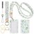AFRITEE Scrunchie Lanyard ID Holder – Green Floral Stretchy Headband Badge Holder with Vertical Card Holder Breakaway Neck for Women Teacher Nurse Office Work Accessories