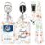 AFRITEE Teacher Lanyard Badge Reel – Sticky Note Pattern ID Holder with Retractable Clip Card Holder Breakaway Neck Lanyard for Women School Office Work Accessories