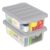 Afromy 14 Quart Stackable Plastic Storage Bin with Latching Lid, 2 Pack Clear Storage Boxes