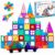 AFUNX Magnetic Tiles,102PCS Magnetic Building Blocks 3D Clear Construction Playboards, Inspiration, Creativity Beyond Imagination, Educational Magnet Toy Set for Kids with 2 Cars