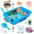 AGENTLAN Ocean Sensory Bin with Sensory Sand, Ocean Toys for Kids