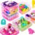 AGENTLAN Stackable Sensory Bin, Unicorn & Pet Sensory Sand Play Set