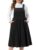 Agnes Orinda Women Plus Size Corduroy Jumper Skirt Button Adjustable 4X Black