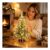 AGWIM DIY Beaded Christmas Tree Kit, Crystal Holiday Craft Set for Adults, Colorful Beads, Ornament Charms, Metal Frame, Angel Topper, Warm Glow Display, C