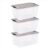 AHDWTTRGS 3 Pack 72 QT Clear Stackable Storage Totes, Heavy Duty Plastic Bins with Gray Latching Lids & Built-In Handles, 40LB Load Rectangular Containers for Garage, Closet, Office, Moving Storage
