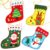 Ahgsup Christmas Bag Craft Kit, Christmas Sock Shape Bag, Non Woven Felt Sewing Set with Stickers, 4 Kits, 20 cm*17.5 cm, DIY Crafts for Kids and Family (Colorful)